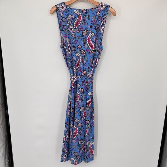 Talbots Effortless Jersey knit Tie Waist Midi Dress Seaside Paisley size large - Picture 10 of 13